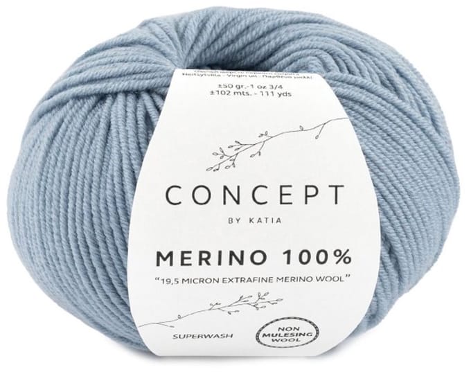 Katia Concept Merino 100% - 94 licht jeansblauw - Wol Garen