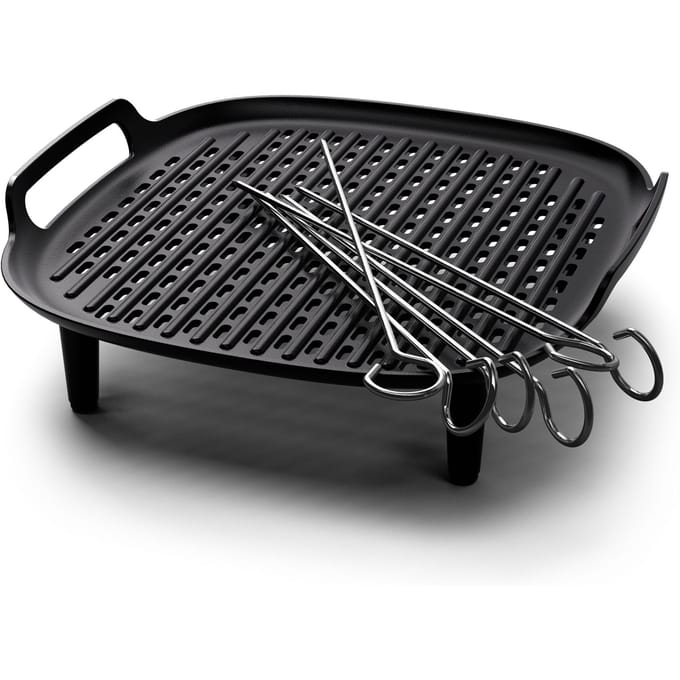 Philips Grill Set Airfryer Accessoire - HD9959/00 - Geschikt voor Philips - Grillplaat met 6 spiesen