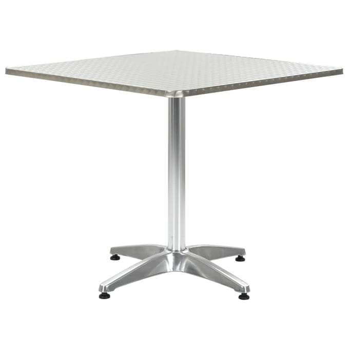 vidaXL - Tuintafel - 80x80x70 - cm - aluminium - zilverkleurig
