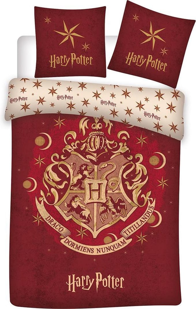 Harry Potter Dekbedovertrek - Eenpersoons - 140 x 200 cm - Bio Katoen