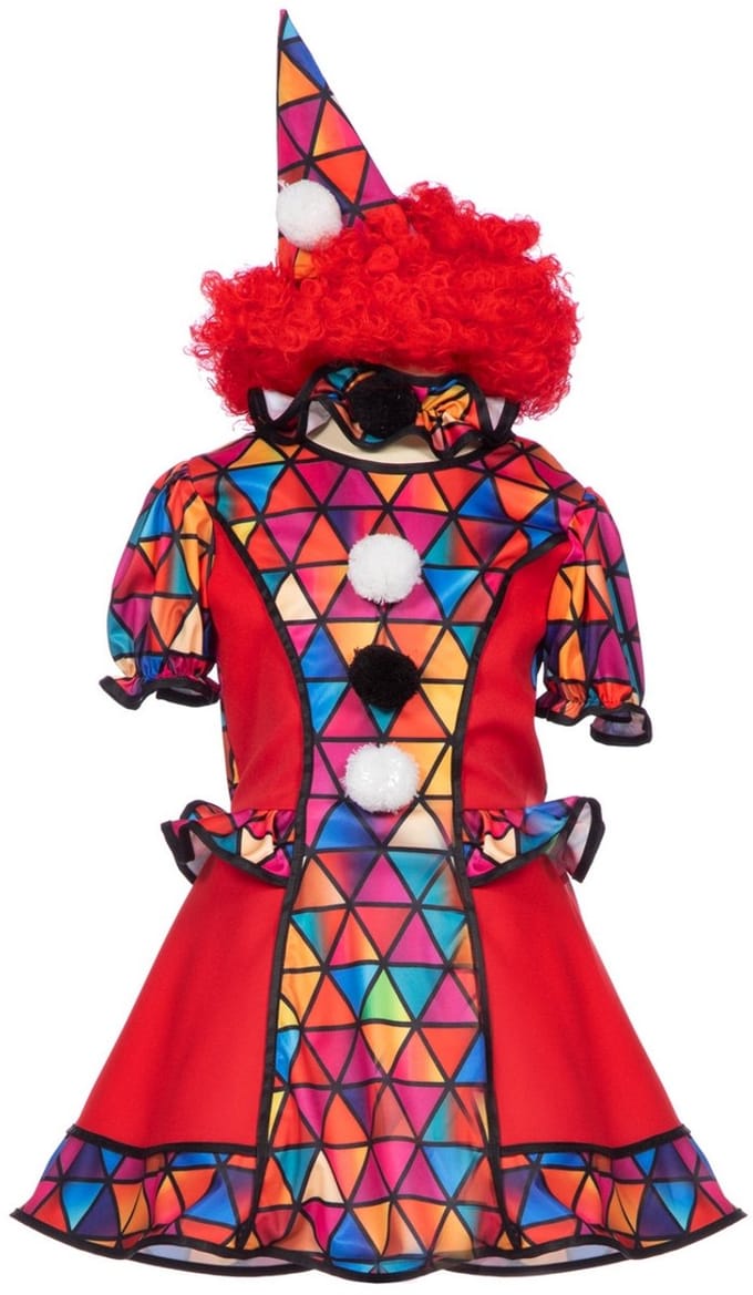 Rode Giechel Clown Jurk Meisje