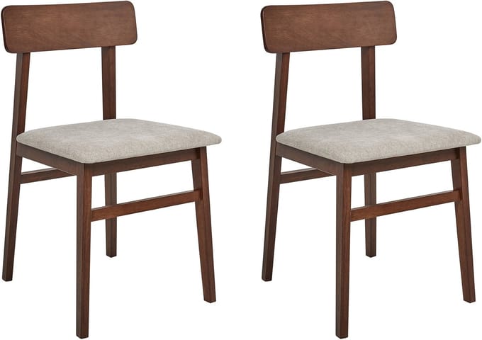 STACY - Eetkamerstoelen set van 2 - Taupe - Rubberhout