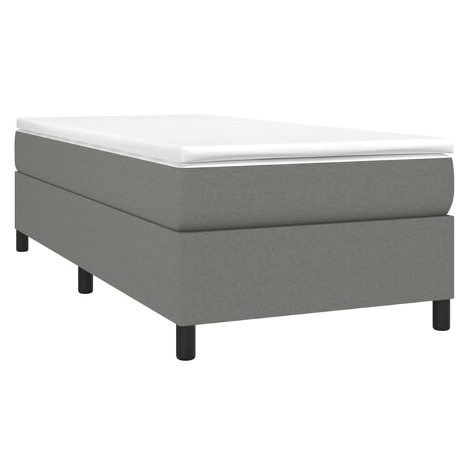 vidaXL - Boxspring - bed - 90x190 - cm - stof - donkergrijs