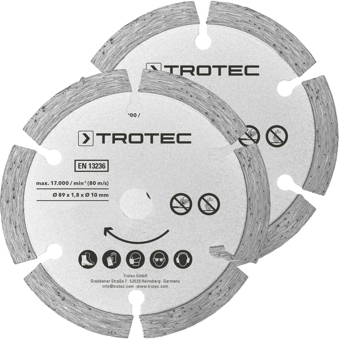 TROTEC Cirkelzaagbladen-set 2 diamant Ø 89 mm, 2-delig