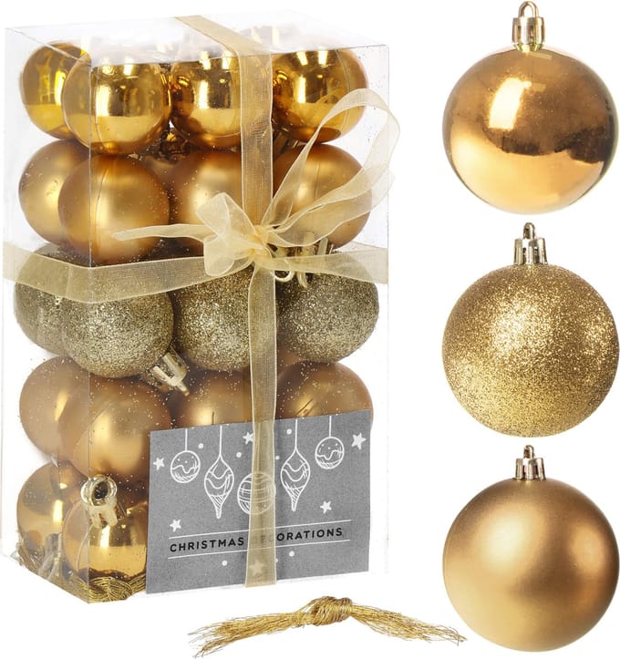 Springos Kerstballen | 30 Stuks | 3 cm | Goud