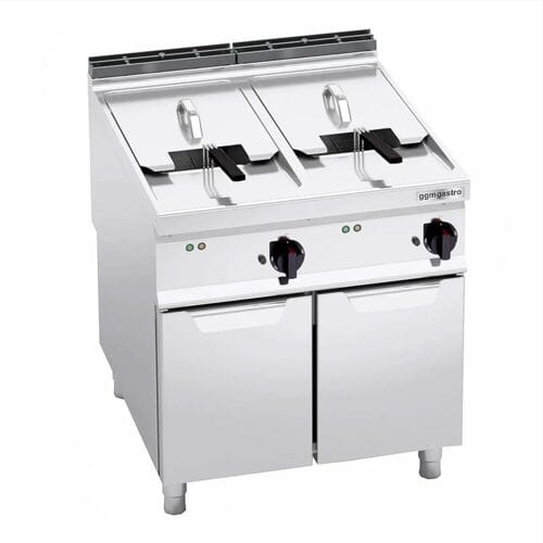 GGM Gastro Elektro Doppelfritteuse - 22+22 Liter - 44 kW Zilver