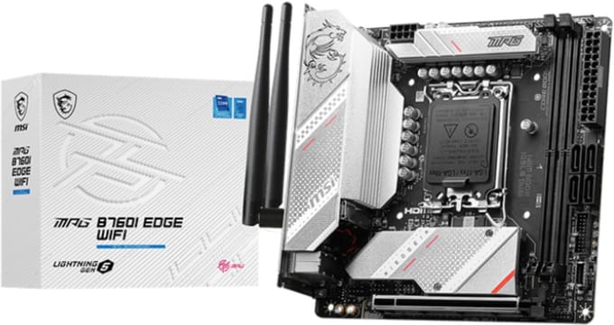 MSI MPG B760I Edge Wi-Fi - Moederbord - Mini ITX - Socket LGA 1700 - Intel B760 - 2x DDR5 - Realtek ALC897 - Realtek 2.5G LAN