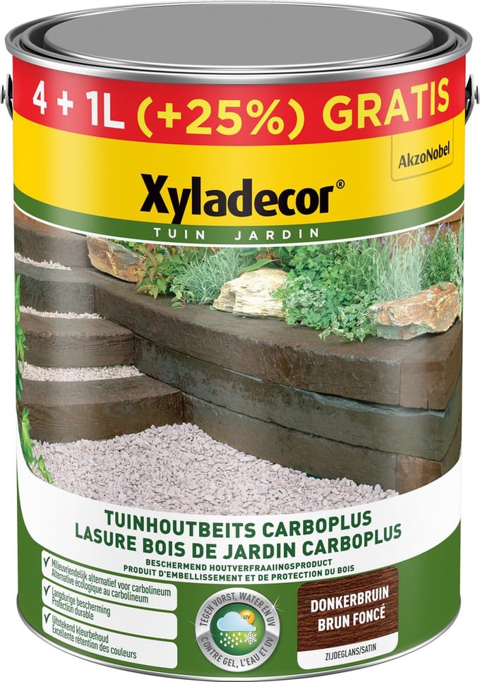 Xyladecor - Tuinhoutbeits Carboplus - Donkerbruin - 5 L