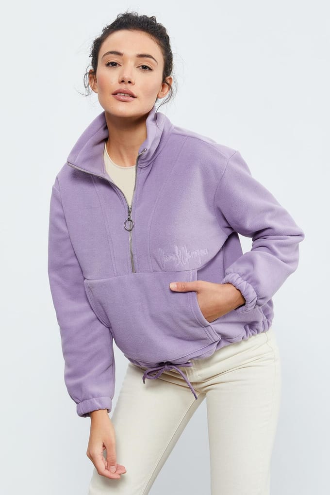 Oversized Half-zip Pluche Sweatshirt