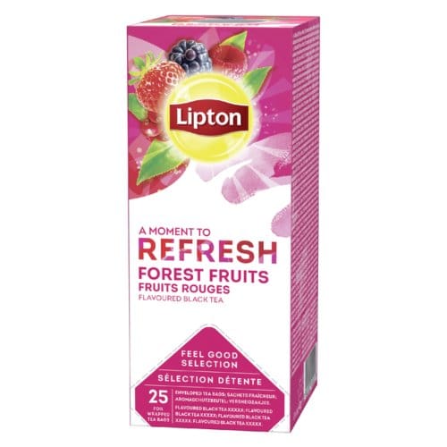 Lipton Refresh Zwarte Thee Bosvruchten - doos 25 theezakjes