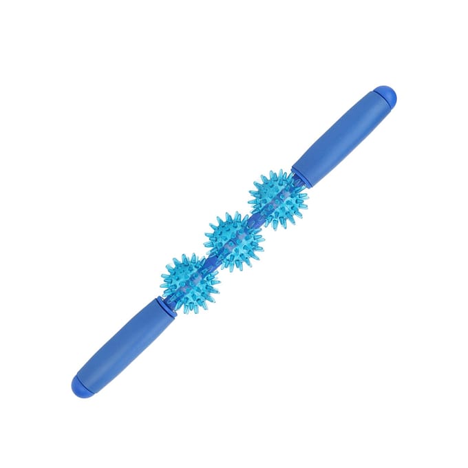 Massage Roller Stick met 3 Massageballen 360 Graden Massage Fascia Spierroller Massageroller blue