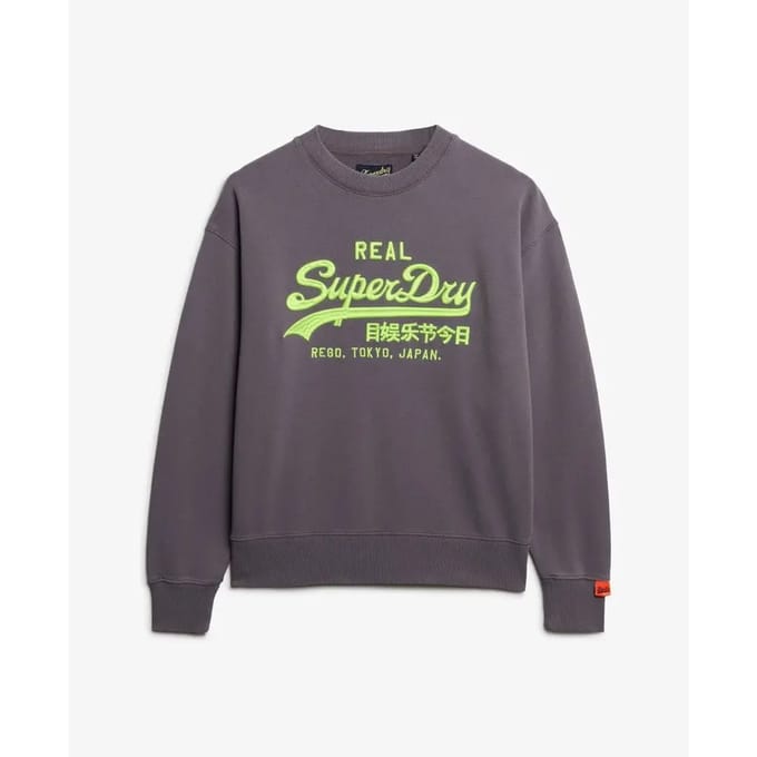 Superdry - Vintage Logo Neon sweatshirt met losse pasvorm - Dames - Truien
