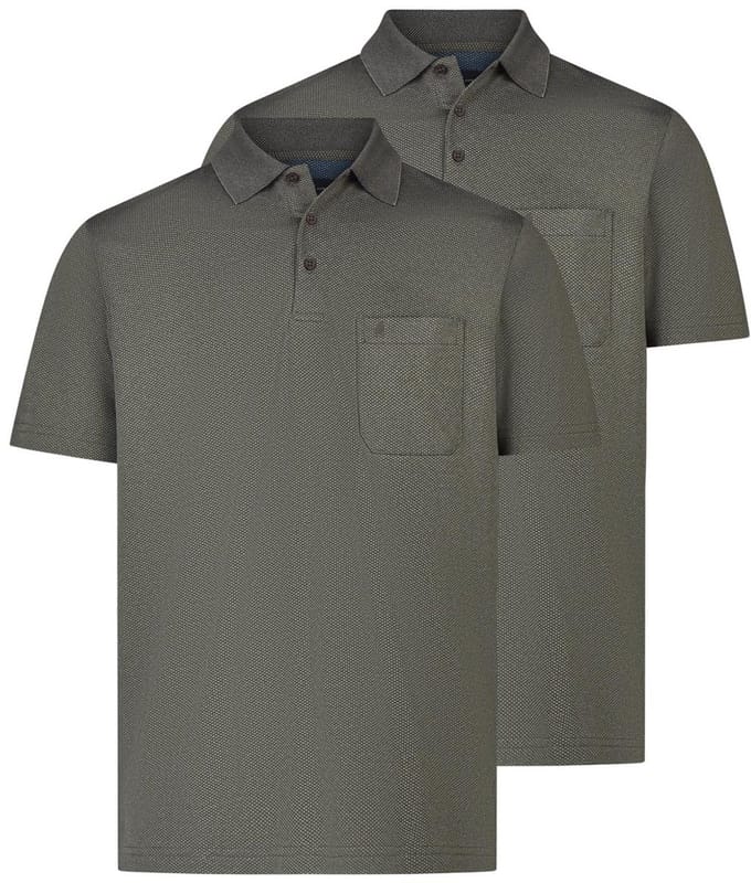 RAGMAN Heren poloshirt 2 pack Basic