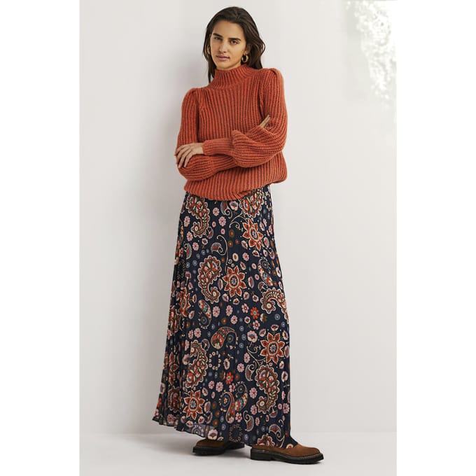 Boden Pleated Party Maxi Skirt Nav Maat: 6 | Maxi Rokken Outlet | Dames