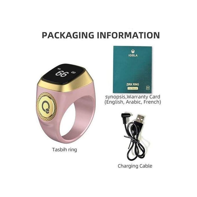 Tasbih Ring - ALGEMEEN - 20 mm - OLED Scherm - Waterdicht - Slimme Teller