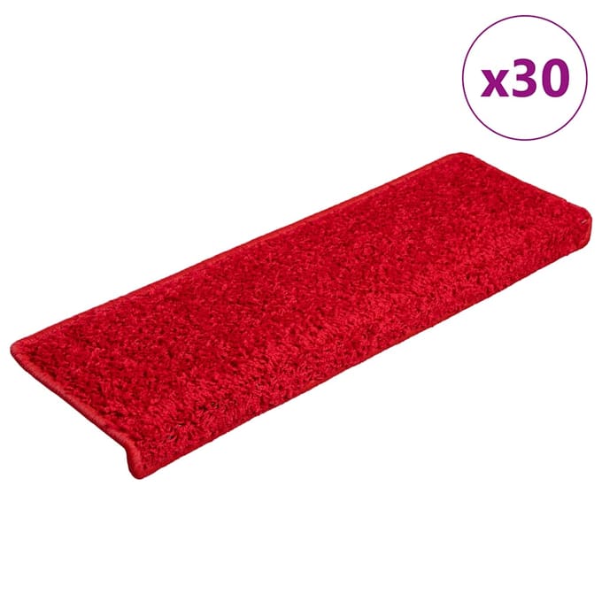 vidaXL - Trapmatten - 30 - st - 65x21x4 - cm - Rood - Rechthoekige - Rand