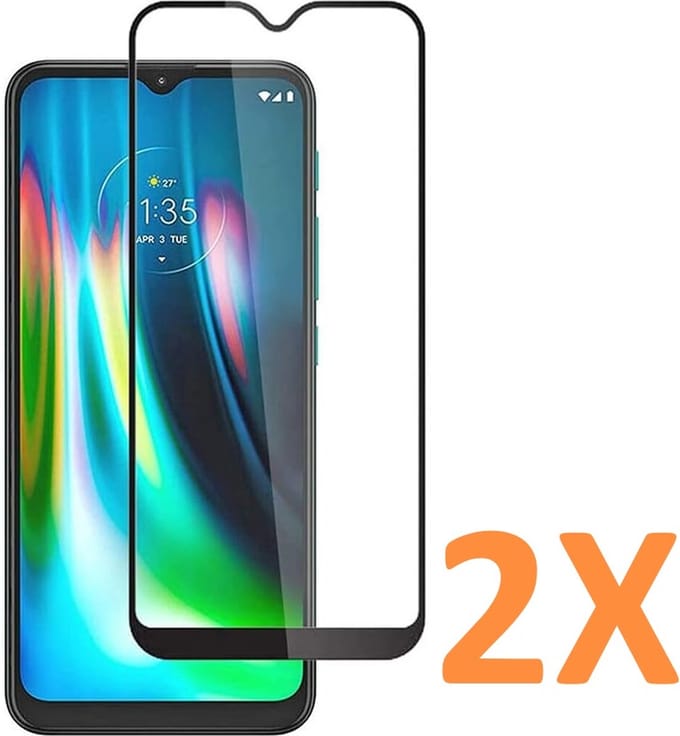 Volledige dekking Screenprotector Glas - Tempered Glass Screen Protector Geschikt voor: Motorola Moto E7 - 2x