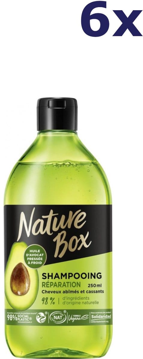 6x Nature Box Avocado Repair Shampoo 250ML Vegan Formule