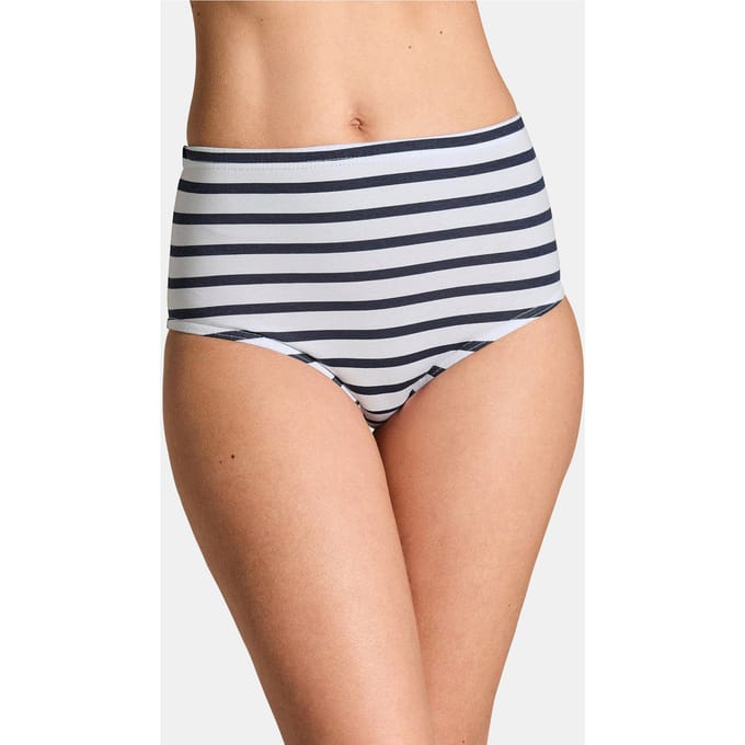 Set katoenen heupslips - wit / marine - Gr. 52 van Goldner Fashion