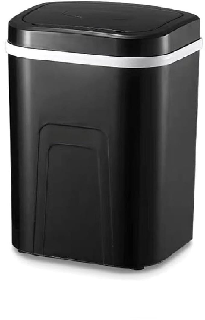 Automatic Sensor Bin 15L Motion Sensor Trash Bin Automatic with Sensor Lid Non-Contact Bin for Kitchen Bedroom Bathroom (Black)