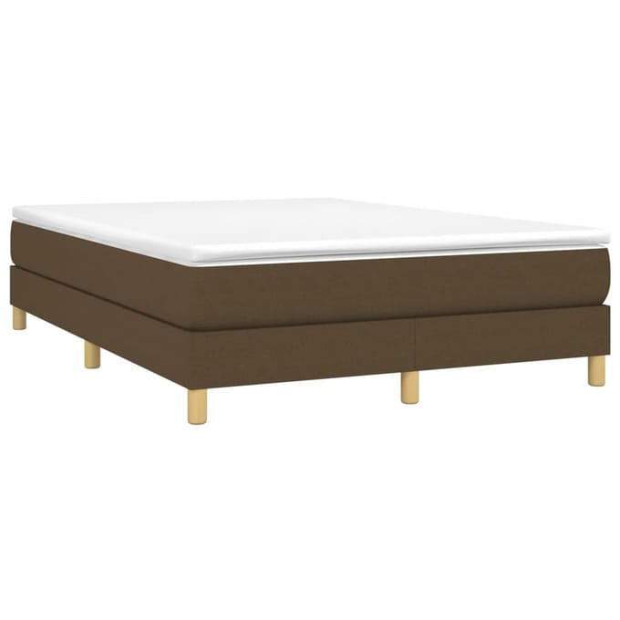 vidaXL - Boxspring - bed - stof - donkerbruin - 140x190 - cm