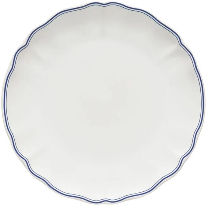 Costa Nova Portugees Aardewerk dinerbord 27 cm Vila Wit - Blauw rand