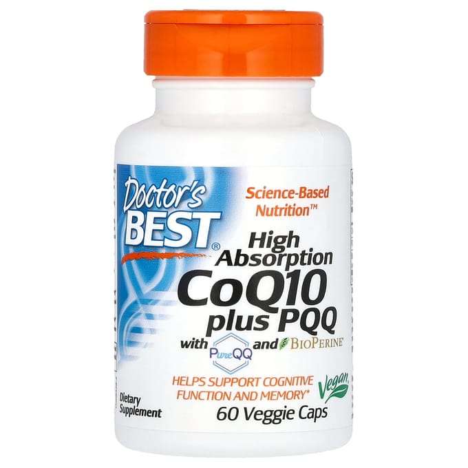 Doctor'S Best, Coq10 100mg, Pqq 20mg, 60 Plantaardige Capsules