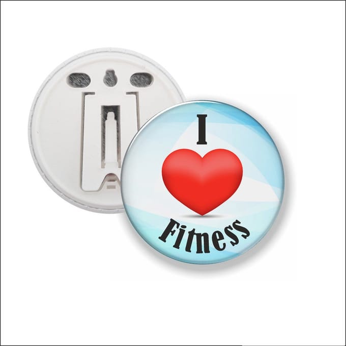 Button Met Clip 58 MM - I Love Fitness