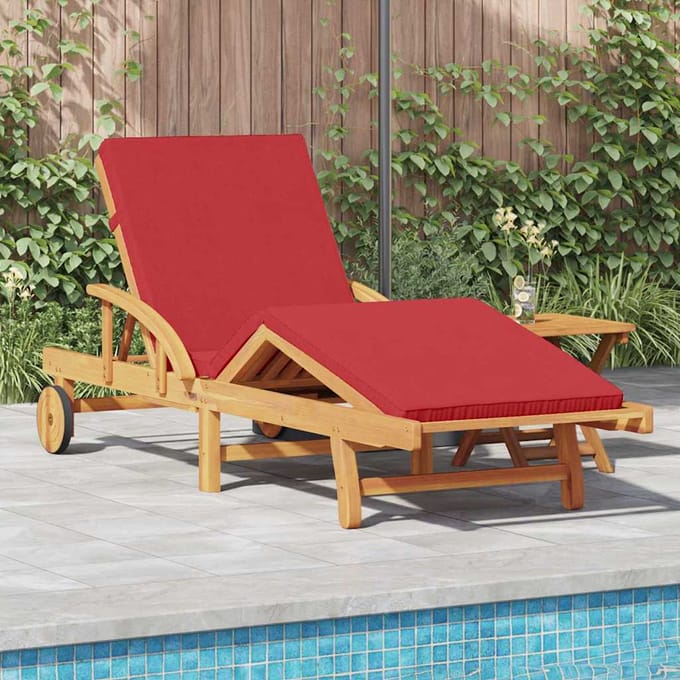 vidaXL - Ligstoel - 2 - st - Massief - Acacia - Hout - Rood
