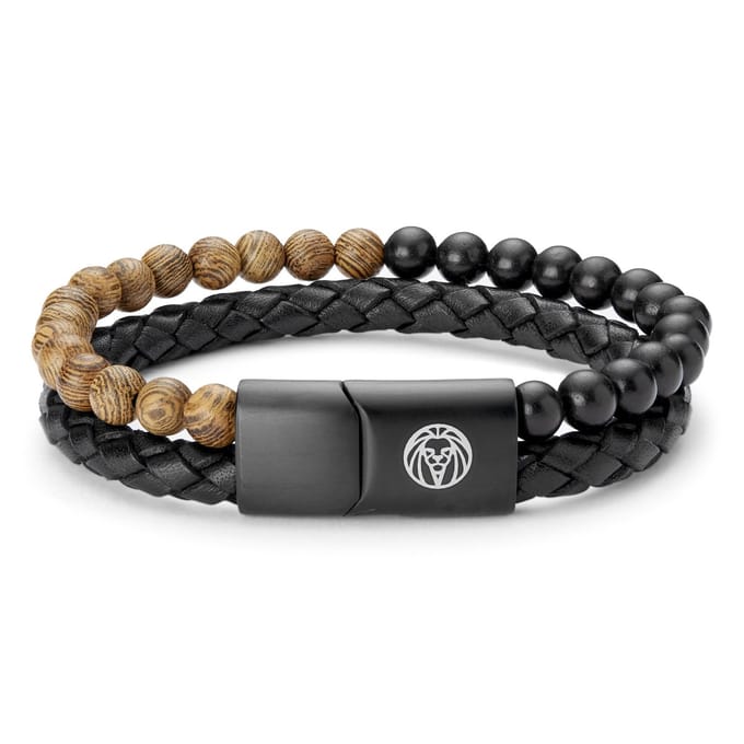 Icon | Armband van Houten Kralen & Leer