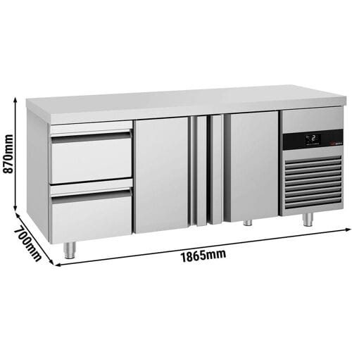 GGM Gastro Kühltisch PREMIUM - 1865x700mm - mit 2 Türen - 2 Schubladen