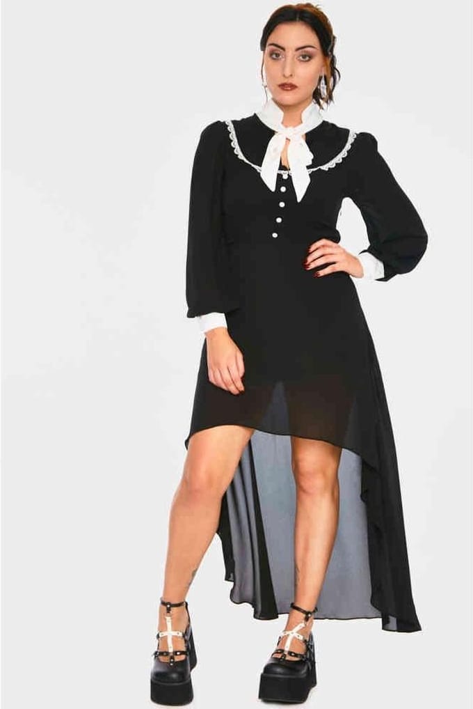 Jawbreaker - Coven High low jurk - M - Zwart