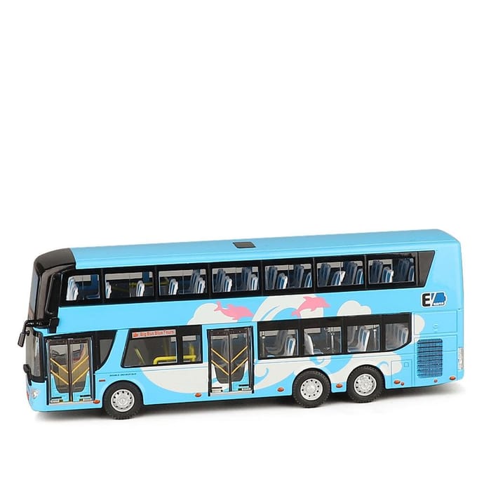 1:42 Schaal Dubbeldekker Speelgoedbus, Stadsrondleiding Metaallegering Modelauto Pull Back Geluid & Licht Collectie Voor Jongens, Kind