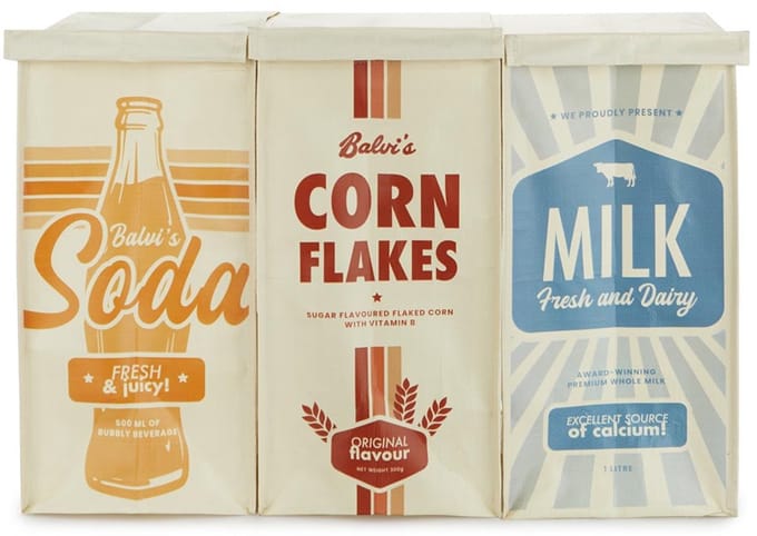 Recycling Bag Set Retro Stijl