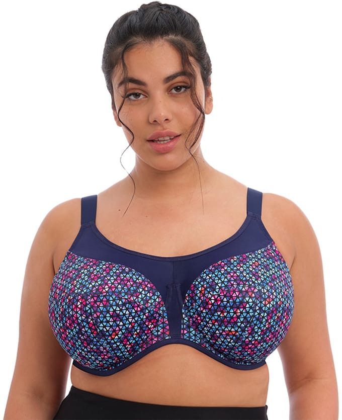 Elomi Energise Grote maten Sport BH – Navy Geo