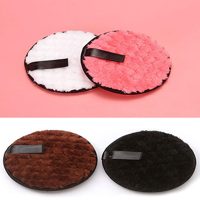 4 stuks Make-up Verwijderingspads Rond Dubbelzijdig Herbruikbaar Zacht Draagbaar Wasbaar Make-up Microvezel Pad brown