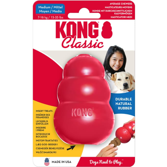 KONG Classic - Snackbal Honden Speelgoed - Rubber - 8.9 cm - Rood - Maat M