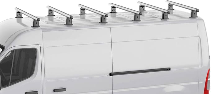 Dakdragers geschikt voor Mercedes-Benz Sprinter (W907 - W910) 2018-heden Menabo Professional Airdyn aluminium - 6 dragers