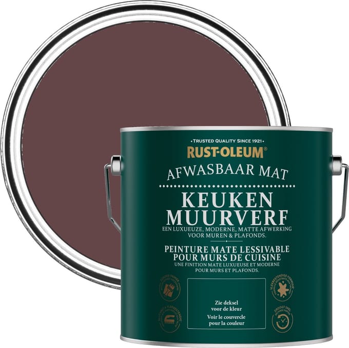 Rust-Oleum Donkerpaars Keuken muurverf - Mulberry Straat 2,5L