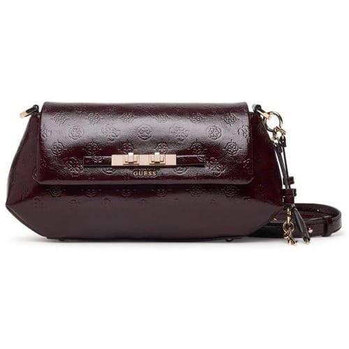 Guess Carmella Crossbody Flap - Schoudertas (burgundy logo)