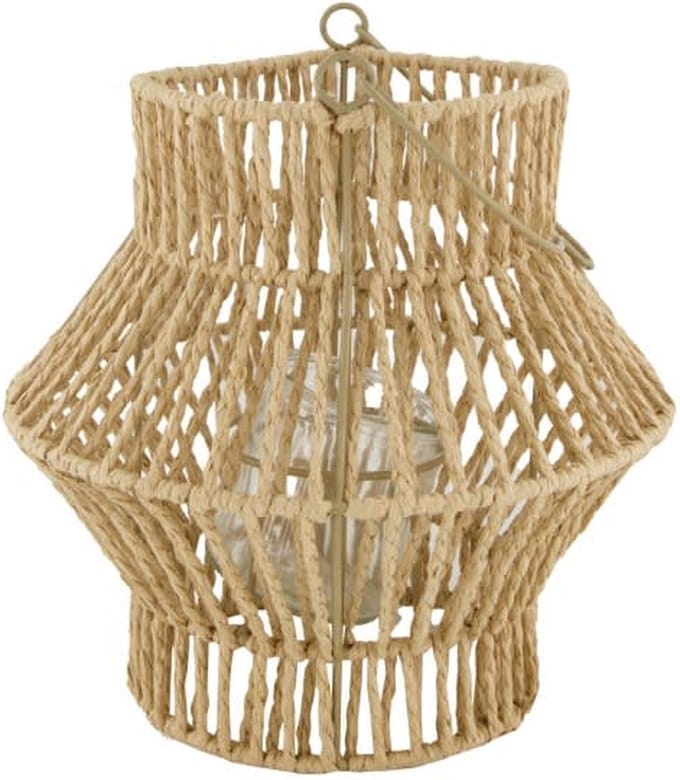 Lantaarn gevlochten touw - 25cm hoog