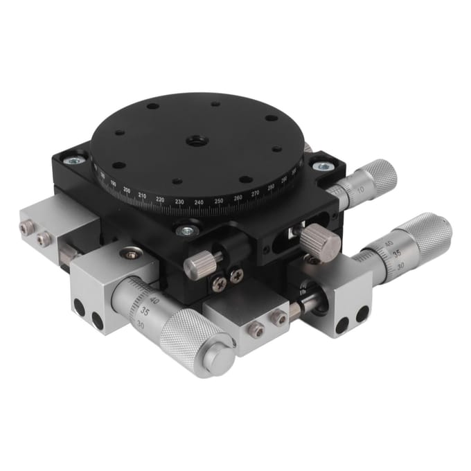Handmatige Lineaire Positioneringstafel XYR 3 Assen Micrometer Verstelbaar Lager Afstemplatform Schuivend black