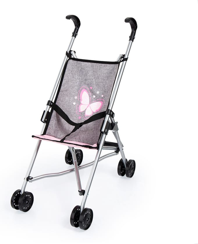 Bayer Design - Poppenbuggy - Grijs met vlindermotief