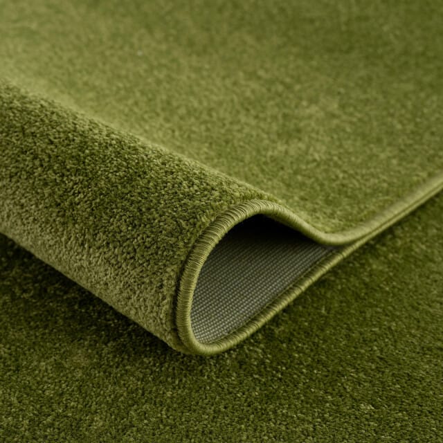Uni Effen Laagpolig Vloerkleed Modern Groen- 80x150 CM
