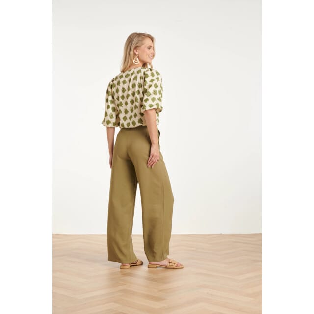Smashed Lemon Comfortabele wide leg pantalon |