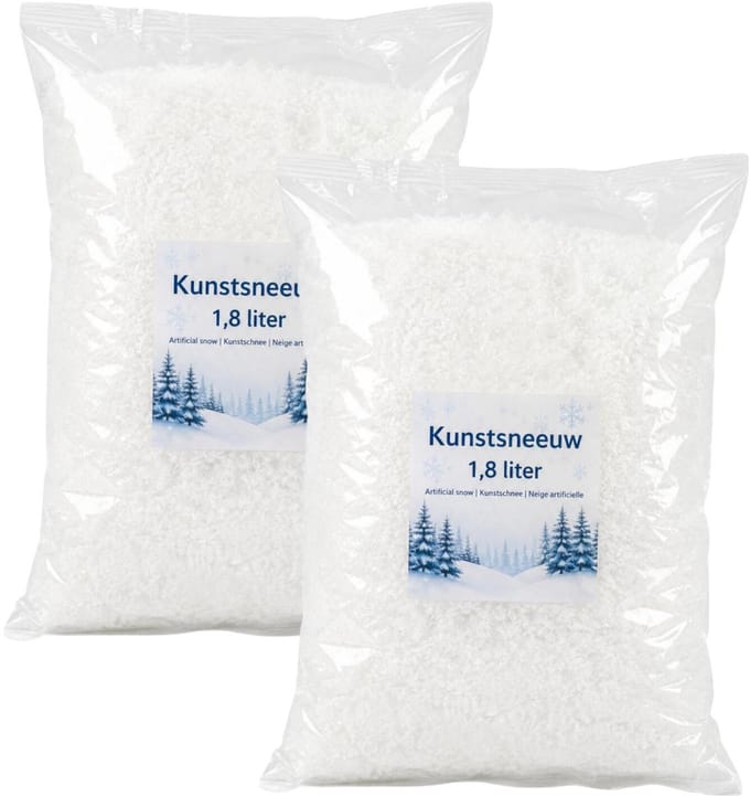 Bellatio Design Kunstsneeuw - 2x - 1.8 liter - wit - in zak - nepsneeuw