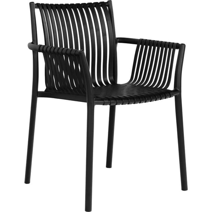 Zwarte stapelbare Tulsa tuinstoel | PP. - Set van 2