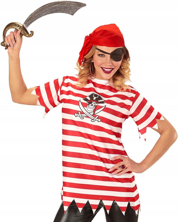 Kostuum Set Piraat Meisje Piraat Meisje Piraat T-shirt Bandana Hoofdband Feest, Xl red