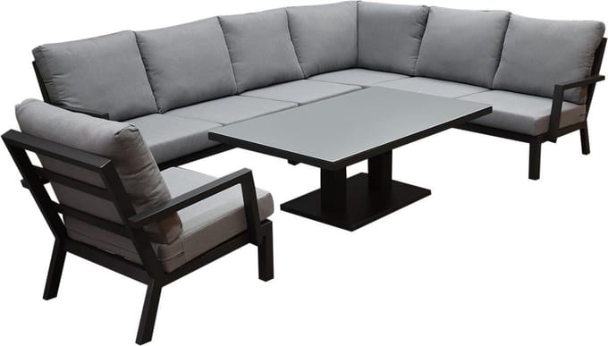New York hoek dining loungeset 6-delig antraciet