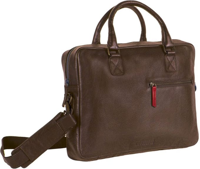 MUSTANG Leren Business tas Laptoptas met laptopvak Buxton Docubag Cognac Bruine